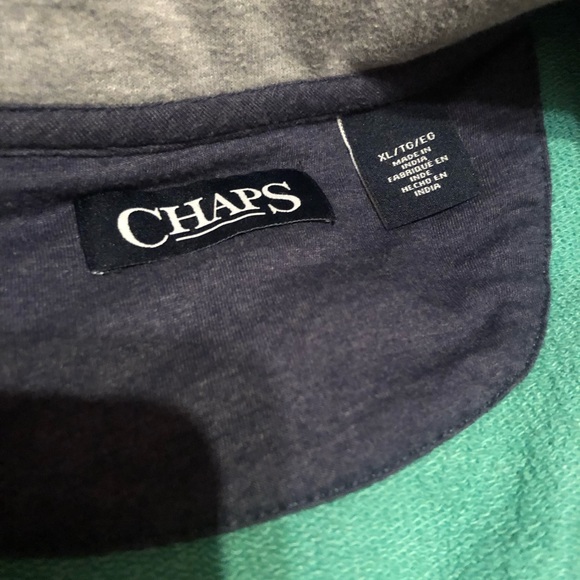 Mens CHAPS Half Zip Sweatshirt Green XL! - Picture 5 of 5